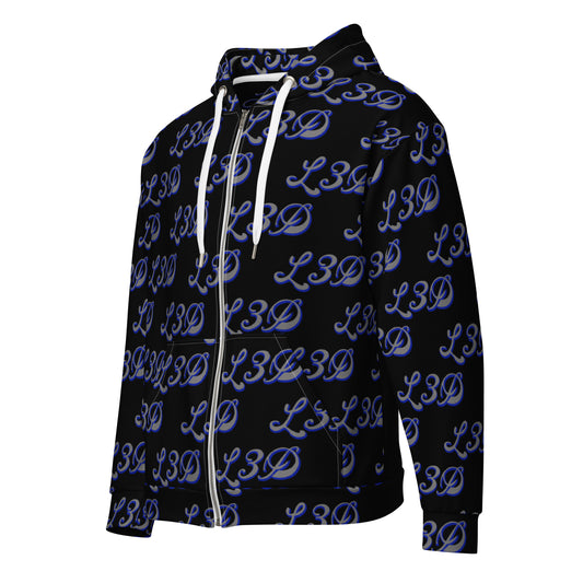 custom L3D zip-up hoodie